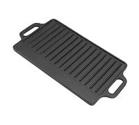 Nikou Piastra per barbecue in ghisa, piastra rettangolare ispessita su entrambi i lati, 40 x 20 cm, teppanyaki per la cucina