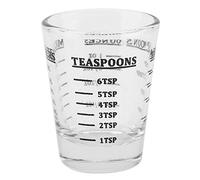 Nikou Piccolo Misurino In Vetro, Utensili da Cucina, Oz/Ml/Cucchiaino/Cucchiaio, 4 Scale, 1 Oncia, 30 ml, Trasparente