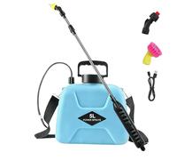 Nikou Pompa Irroratrice a Batteria 5Litri, Spruzzatore Elettrico da Giardino Spruzzatore a Pressione con 3 Ugelli, Lancia Telescopica, Spruzzino Nebulizzatore Piante per Prato Irrigazione Diserbo