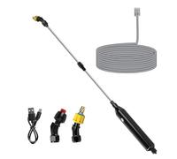 Nikou Pompa Irroratrice a Batteria, Spruzzatore a Pressione Elettrico per Piante da Giardino, Nebulizzatore Piante con 2 Ugelli e Tubo da 5m, Spruzzino Nebulizzatore Acqua Retrattile per Irrigazione