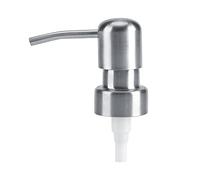 Nikou Pompa per sapone liquido in acciaio inox 304, 1 dispenser per shampoo bianco argentato, per cucina e bagno, compatibile con aperture da 2,5 cm, pompa di ricambio