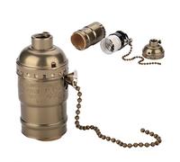 Nikou Portalampada E27 Presa di Luce Vintage in Alluminio con Catenella portalampada portalampada portalampada (Colore : Bronze)
