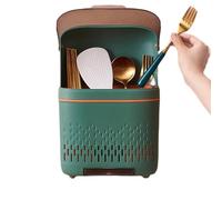 Nikou Portaposate Appendiabiti, porta bacchette scolapiatti con coperchio per cucina(Verde)