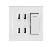 Nikou Presa a muro USB 4 Porte, Presa USB Interruttore di controllo Presa per presa di corrente a muro USB Presa (220~250V) 5V 2.1A / 1A 4100mA