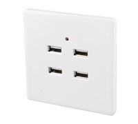 Nikou Presa a muro USB - 4 porte USB DC 5V Presa elettrica caricabatterie da parete for ufficio a casa (110~250V)