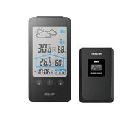 Nikou Previsioni meteo wireless per interni ed esterni, termoigrometro, orologio digitale, barometro, fase lunare con sensore