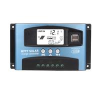 Nikou Regolatore Carica Mppt, Regolatore di carica solare MPPT 40/50/60/100A 12V 24V Display LCD doppio USB Funzione di protezione ad alta precisione(40A)