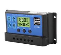 Nikou Regolatore di Carica Solare, PWM 12 V 24 V Dual USB Solar Panel Regolatore di Carica LCD Display 30 A (YJSS-30A)