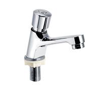 Nikou Rubinetto da Bagno Monocomando, Vanity Sink Faucets Waterfall Rubinetto per Lavabo con Lavello Ritardato a Risparmio Idrico Cromato a Chiusura Automatica per Pubblico Ktchen