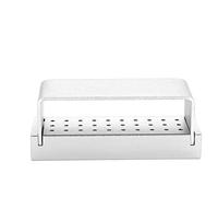 Nikou Scatola di disinfezione, 30 fori Scatola di disinfezione in alluminio Porta frese dentali Strumento dentista autoclavabile(D'argento)
