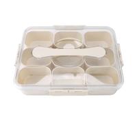 Nikou Scatola organizzatore di stagionatura in plastica 9 compartimenti Contenitori di stoccaggio con coperchio trasparente e campeggio da a manico
