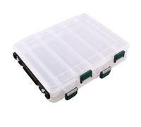 Nikou Tackle Box- 12 scomparti plastica Case su due lati Tackle scatola di bagagli Pesca Caso Tackle