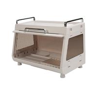 Nikou Scolapiatti con coperchio, grande capacità, 48,3 x 27,9 x 33 cm, robusto e versatile scolapiatti per piatti da cucina, marrone