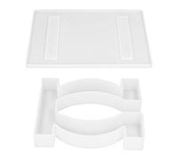 Nikou Set da scrivania 60784 con piedini a forma di O in cristallo fai da te, in silicone per artigianato, decorazione per casa e ufficio, vassoio da scrivania, 15 x 20 x 3 cm