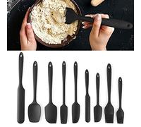 Nikou Set di 3 spatole rotonde per torte, fondo rimovibile, 11 cm, 18 cm, 24 cm, spatole in silicone, set da 9 pezzi, utensili da cucina, accessori da forno, strumenti da forno