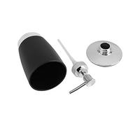 Nikou Set di 4 accessori da bagno, include tazza, portaspazzolino, portasapone, dispenser, nero, set da bagno per casa e giardino
