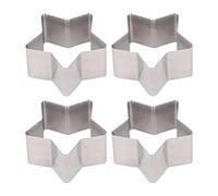 Nikou Set di 4 formine per torte, in acciaio inox, multifunzionali, fai da te, a rilascio facile, con coperchio, per torte a forma di stella