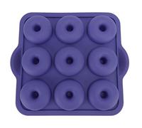 Nikou Set di 9 teglie in silicone resistenti al calore, per ciambelle, biscotti, bagel, muffin, blu reale