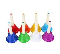 Nikou Set di campane a mano in metallo colorato a 8 toni, strumento musicale per bambini e bambini