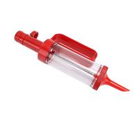 Nikou Set di teglie per torte, 10 cm, in lega di alluminio, rotonde, per forno, compleanno e Natale, include kit di pistola per biscotti con tubo trasparente, rosso per uso alimentare