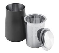 Nikou Setaccio per caffè in polvere in acciaio inox, antipolvere, filtro per farina, macina e macina caffè, nero, ideale per macinare e preparare il caffè