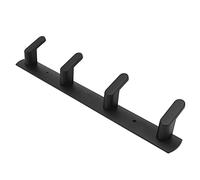Nikou Simple Space - Ganci da parete in alluminio, per cucina, bagno, guardaroba, colore nero, 4 ganci, appendiabiti da parete, design