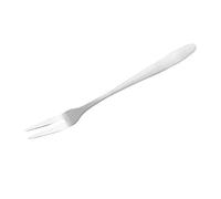 Nikou Stainl - Forchette da portata per frutta a 2 denti in acciaio inox, per insalata e dert, set di 4 pezzi, resistenti, stoviglie da cucina, argento