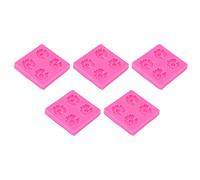 Nikou Stampo per cubetti di ghiaccio a 4 fori, in silicone, per la casa e la cucina, verde, 5 pezzi Daisy er Chote fondente argilla, strumento per decorare torte, rosa