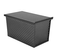 Nikou Stampo per pane in acciaio al carbonio, antiaderente, con coperchio, versatile, per pane e torte, 25 x 10 x 10 cm