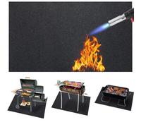 Nikou Tappetino for barbecue, Tappeto for pavimento ignifugo resistente al fuoco con fiamma for barbecue Tappetino antiscivolo a gas for barbecue, for cortile Coperta protettiva for pavimento