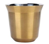 Nikou Tazza da caffè a doppio strato isolata in acciaio inossidabile 304 resistente alle alte temperature per la caffetteria domestica (Titanio)