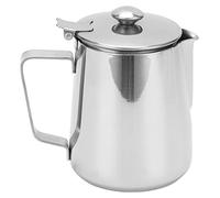 Nikou Tazza da caffè in acciaio inossidabile con brocca per schiumare il latte con coperchio per la caffetteria di casa (1500ML)