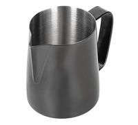 Nikou TAZZA DA LATTE CON SCHIUMA DI LATTE IN ACCIAIO INOSSIDABILE CON MANICO NERO PER HOME CAFE PREMIUM ACCIAIO INOSSIDABILE 304 (350 ml)