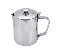 Nikou Tazza di schiuma tazza di caffè in acciaio inox brocca di schiuma di latte brocca con coperchio per Latte Coffee Art(350ml)