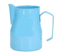 Nikou Tazza per montalatte in acciaio inossidabile con motivo a teschio, con presa per olecrano, design a bocca, brocca per schiuma di latte, 550 ml, per preparare il latte a casa o in (Blu)