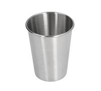 Nikou Tazza portatile da 350 ml in acciaio inox monostrato con coperchio, impilabile, per caffè, birra, latte, finitura argento, ideale per uso domestico e giardino