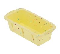 Nikou Teglia rettangolare in silicone per torte fai da te, colore giallo con venature colorate, utensile da cucina per cuocere pane e torte, design antiaderente, 30 x 20 x 5 cm