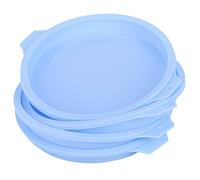 Nikou Teglia rotonda in silicone da 20,3 cm, set da 4 pezzi di teglia e piatto blu, strumento di cottura flessibile, vassoio antiaderente per torte colorate