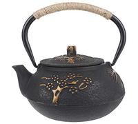 Nikou Teiera in ghisa Bollitore in ghisa del sud Teiera in ferro Bollitore per il tè 0,9 l per piano cottura a induzione o fornello Ornamento per la casa per bevitori di tè