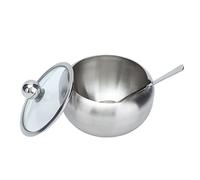 Nikou Zuccheriera in acciaio inox con coperchio trasparente, cucchiaio integrato, contenitore per zucchero resistente all'ossidazione, finitura lucida, ideale per conservare zucchero o sale