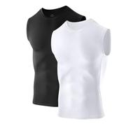 Niksa Confezione da 1/2 di Magliette a Compressione Canotta da Uomo, Canotta Senza Maniche da Uomo per Sport, Dry Fit, Correre, Sportivo, Allenamento, Indumenti Tecnici, L