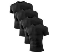 Niksa - Magliette da uomo a compressione, confezione da 1/2/4, maglietta da palestra a maniche corte, base traspirante per attività sportive, XX-Large