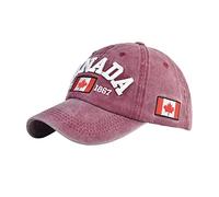 Niktule Berretto da Baseball Ricamato con Lettera, Berretto con Visiera Regolabile I Love Canada Berretto da Baseball Classico in Cotone a Basso Profilo con Polo per Regalo