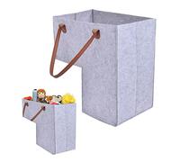 Niktule Felt Staircase Baskets?Stair Basket with Handles for Carpeted And Wooden Stairs? L-Shape Stair Tidy Storage Organizer for Home Office Decor