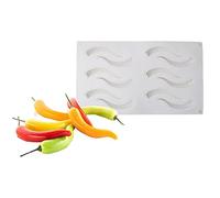 Niktule Stampi per Pepe per Fare Candele - Stampo Candela Peperoncino per Decorazioni Torte - Stampo per Peperoncino a 6 cavità per Fondente, Caramelle, Cioccolato, aromaterapia, Sapone, Cera