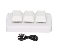 nikusaz Tastiera retroilluminata RGB a 3 tasti interfaccia USB Mini tastierino macro programmabile meccanico per computer nero (White)