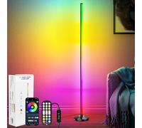 NIKYJM Lampada da Terra LED, 145cm Lampada RGB da Terra Piantana Lampada da Terra con Telecomando e Bluetooth APP 16 Milioni Colori e 300 Modalità Musica Sincronizzazione e Timer, DIY Modalità