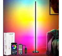 NIKYJM Lampada da Terra LED, 145cm Lampada RGB da Terra Piantana Lampada da Terra con Telecomando e Bluetooth APP, 16 Milioni Colori e 300 Modalità, Musica Sincronizzazione e Timer, DIY Modalità
