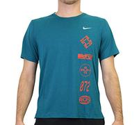 NILCO|#Nike DF Miler Top WR Gx Maglietta, Uomo, Geode Teal/Team Orange/Reflect, M