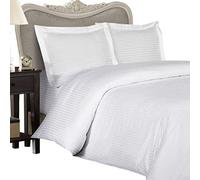 Nile Bedding Set copripiumino a 1000 fili, 3 pezzi, 100% cotone egiziano, qualità alberghiera (singolo, bianco)